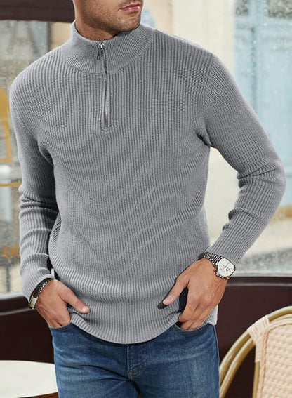 Léandre | Pull Homme Décontracté à Demi-Fermeture Éclair