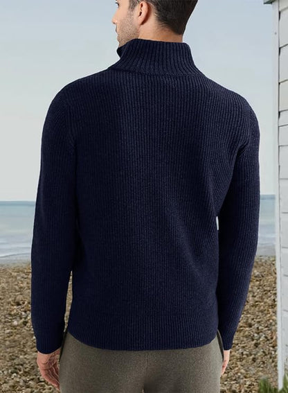 Léandre | Pull Homme Décontracté à Demi-Fermeture Éclair