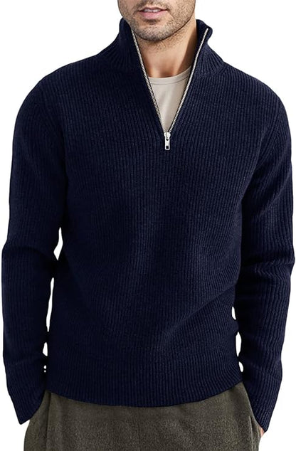 Léandre | Pull Homme Décontracté à Demi-Fermeture Éclair