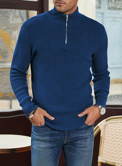 Léandre | Pull Homme Décontracté à Demi-Fermeture Éclair