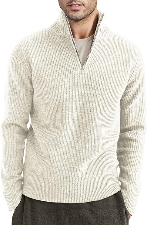 Léandre | Pull Homme Décontracté à Demi-Fermeture Éclair