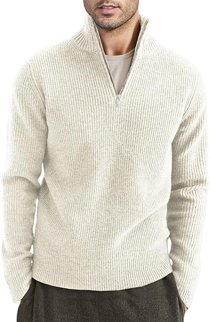 Léandre | Pull Homme Décontracté à Demi-Fermeture Éclair