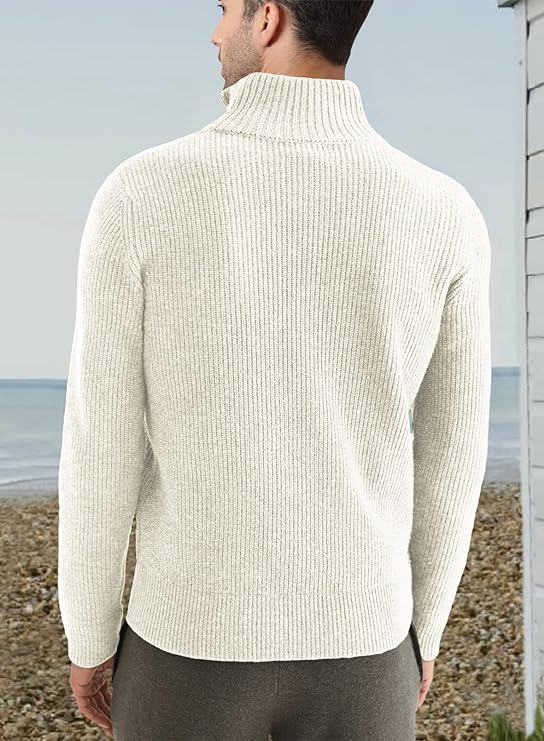 Léandre | Pull Homme Décontracté à Demi-Fermeture Éclair