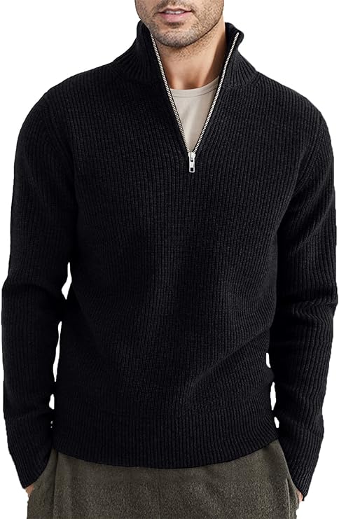 Léandre | Pull Homme Décontracté à Demi-Fermeture Éclair