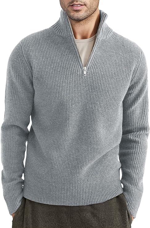 Léandre | Pull Homme Décontracté à Demi-Fermeture Éclair
