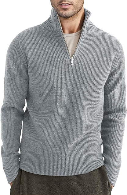 Léandre | Pull Homme Décontracté à Demi-Fermeture Éclair