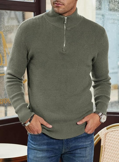 Léandre | Pull Homme Décontracté à Demi-Fermeture Éclair