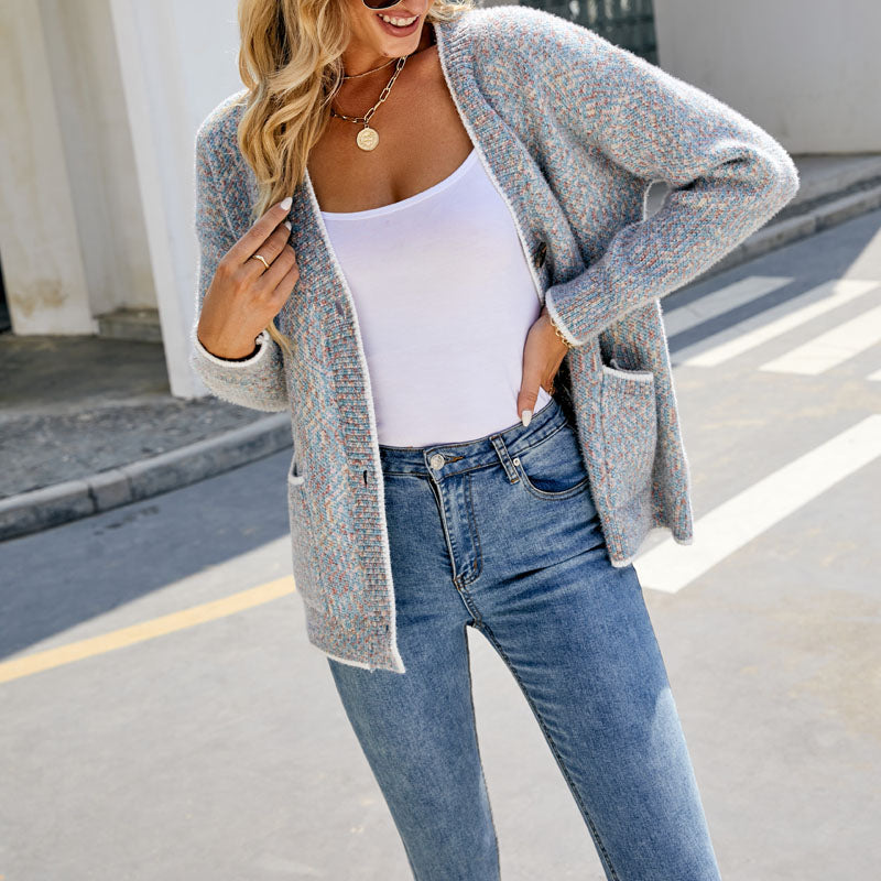 Stela | Cardigan Décontracté Boutonné Et Tricoté | Chaud