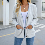 Stela | Cardigan Décontracté Boutonné Et Tricoté | Chaud