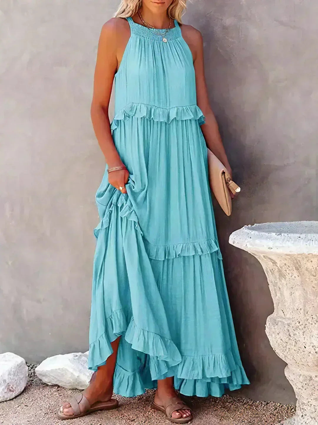 Armelle | Robe d'Été à Volants | Bohème | Sans Manches