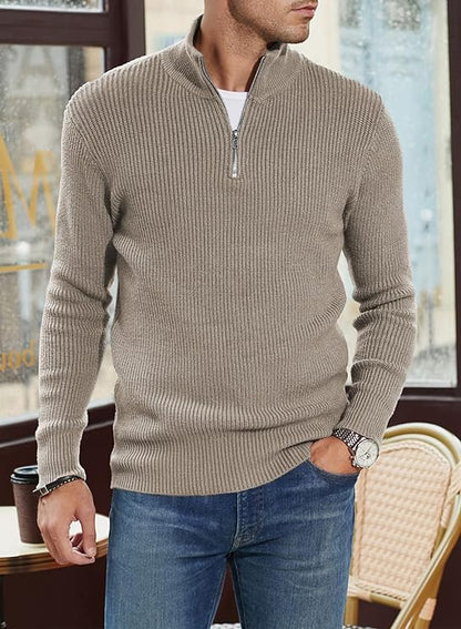 Léandre | Pull Homme Décontracté à Demi-Fermeture Éclair