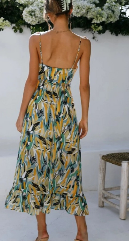 Giselisse | Robe Bretelle Fine | Été | Bohème