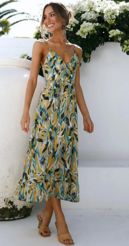 Giselisse | Robe Bretelle Fine | Été | Bohème