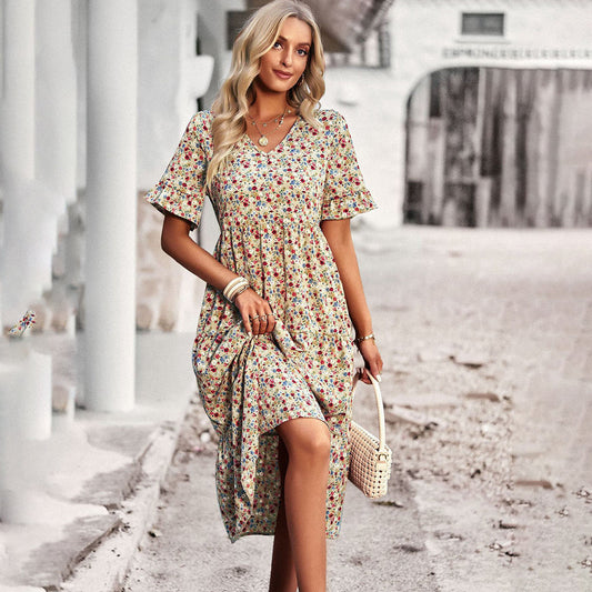 Robe Boho À Fleurs Pour Femme | Midi