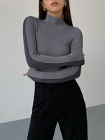 Zia | Haut En Maille Bicolore Pour Femme | Manches Longues