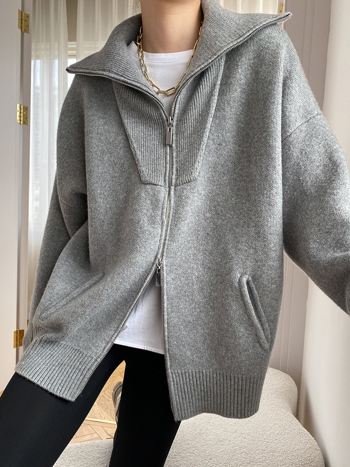 Alisha | Cardigan À Col Ouvert Pour Femmes | Oversized