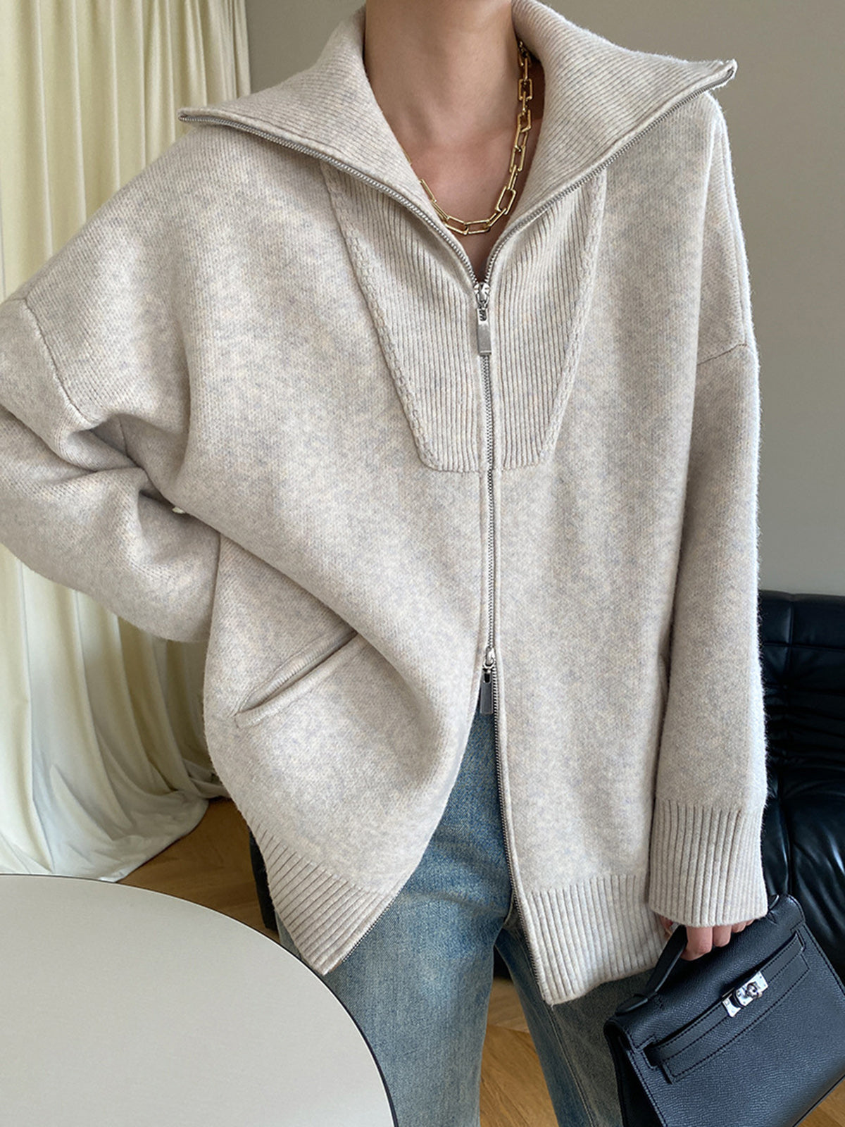 Alisha | Cardigan À Col Ouvert Pour Femmes | Oversized