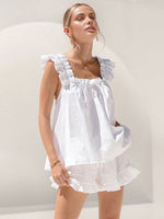 Ensemble De Short Et De Haut Sans Manches À Volants Pour Femmes | Feminine