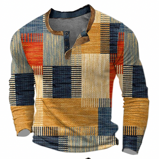 Sylvain | Polo à Manches Longues à Carreaux pour Hommes