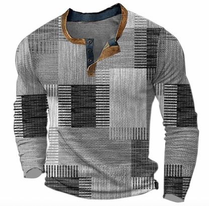Sylvain | Polo à Manches Longues à Carreaux pour Hommes