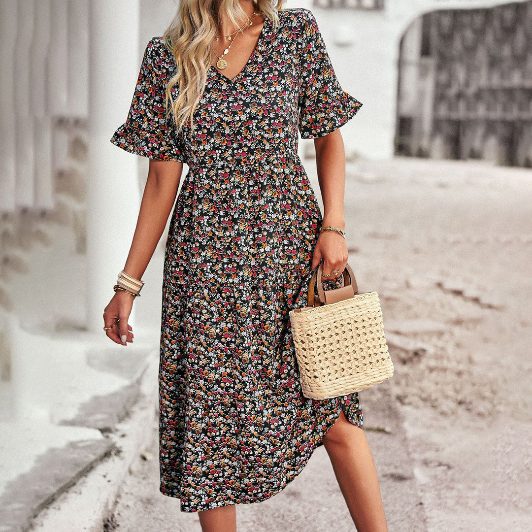 Robe Boho À Fleurs Pour Femme | Midi
