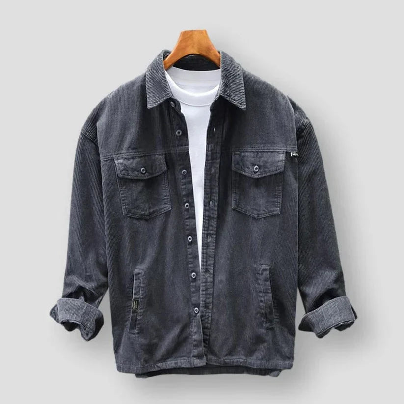 Chemise À Boutons En Velours Côtelé Pour Hommes | Chaude