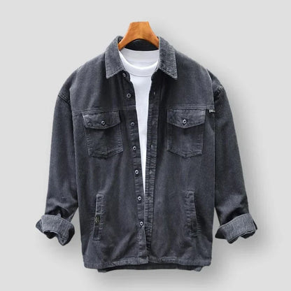 Chemise À Boutons En Velours Côtelé Pour Hommes | Chaude