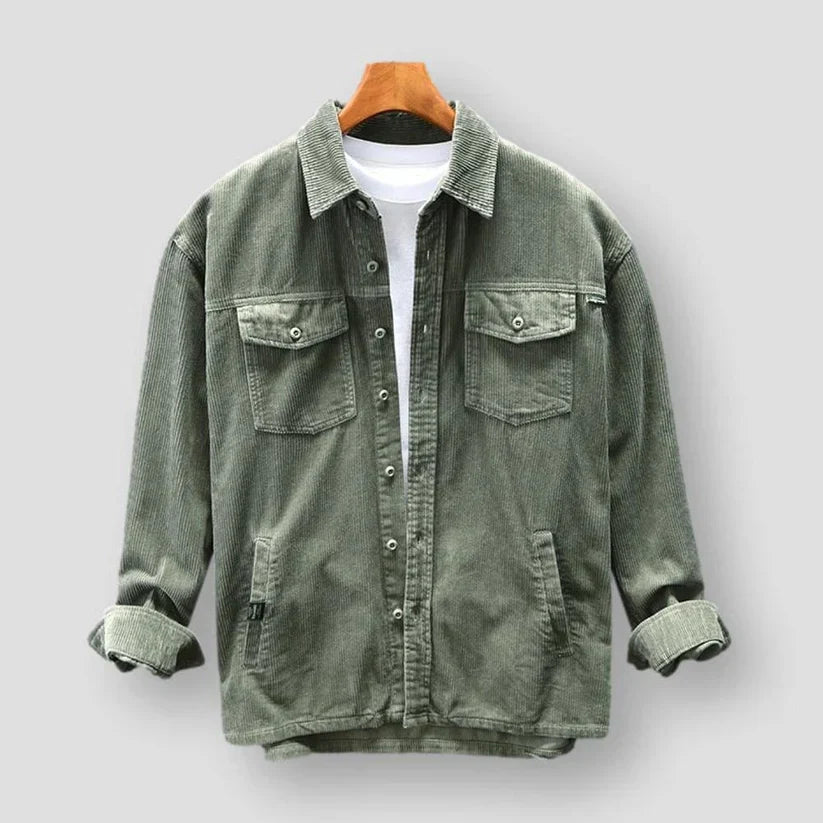Chemise À Boutons En Velours Côtelé Pour Hommes | Chaude