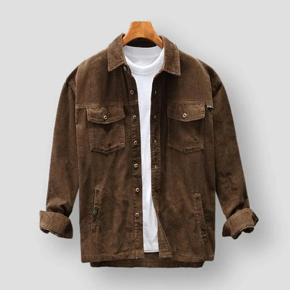 Chemise À Boutons En Velours Côtelé Pour Hommes | Chaude