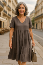 Josianne | Robe A-line En Coton Doux Pour Femme | Midi