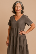 Josianne | Robe A-line En Coton Doux Pour Femme | Midi