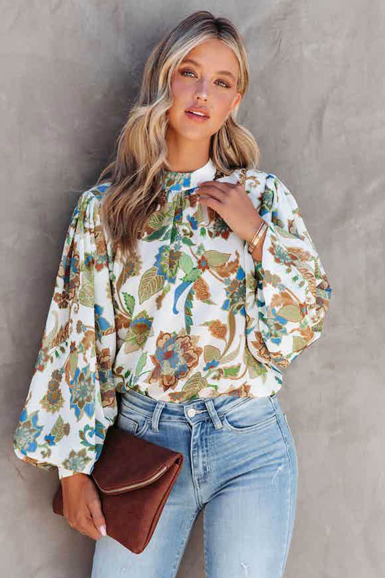 Béatris | Blouse fleurie blanche