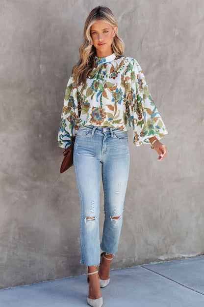 Béatris | Blouse fleurie blanche