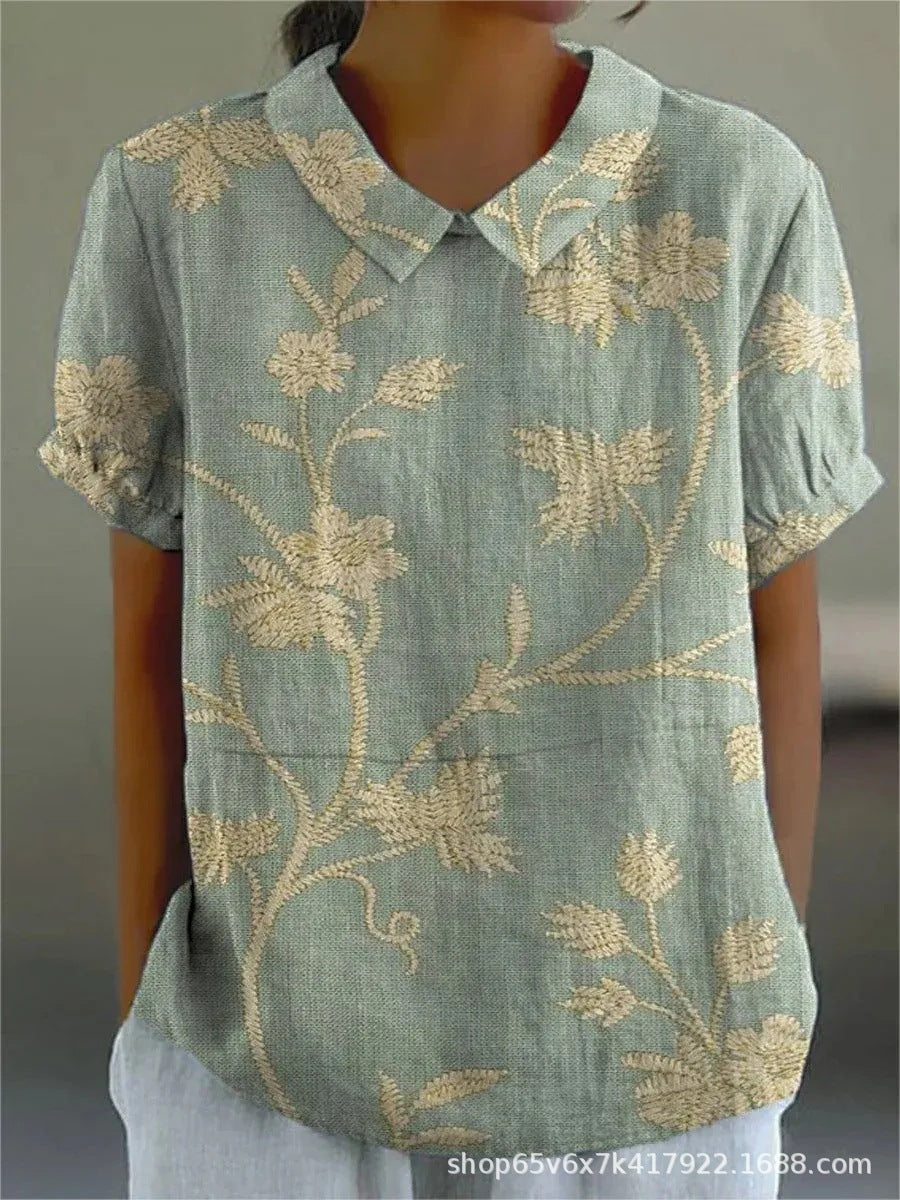 Lissandra | Chemise à col pour femmes | Imprimé floral | Shirt