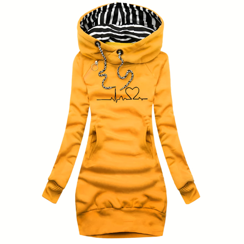 Robe À Capuche À Manches Longues Pour Femmes | Casual