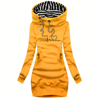 Robe À Capuche À Manches Longues Pour Femmes | Casual