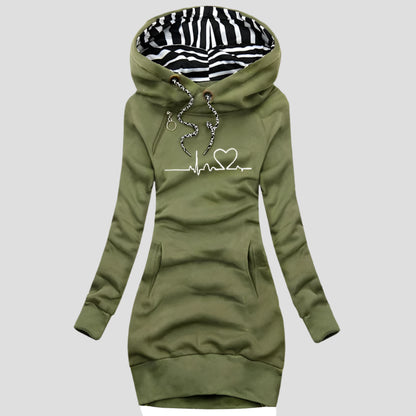 Robe À Capuche À Manches Longues Pour Femmes | Casual