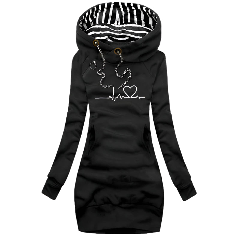 Robe À Capuche À Manches Longues Pour Femmes | Casual