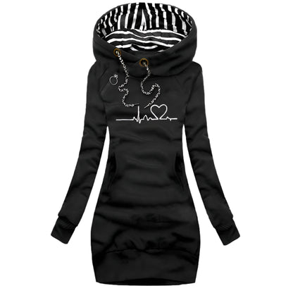 Robe À Capuche À Manches Longues Pour Femmes | Casual