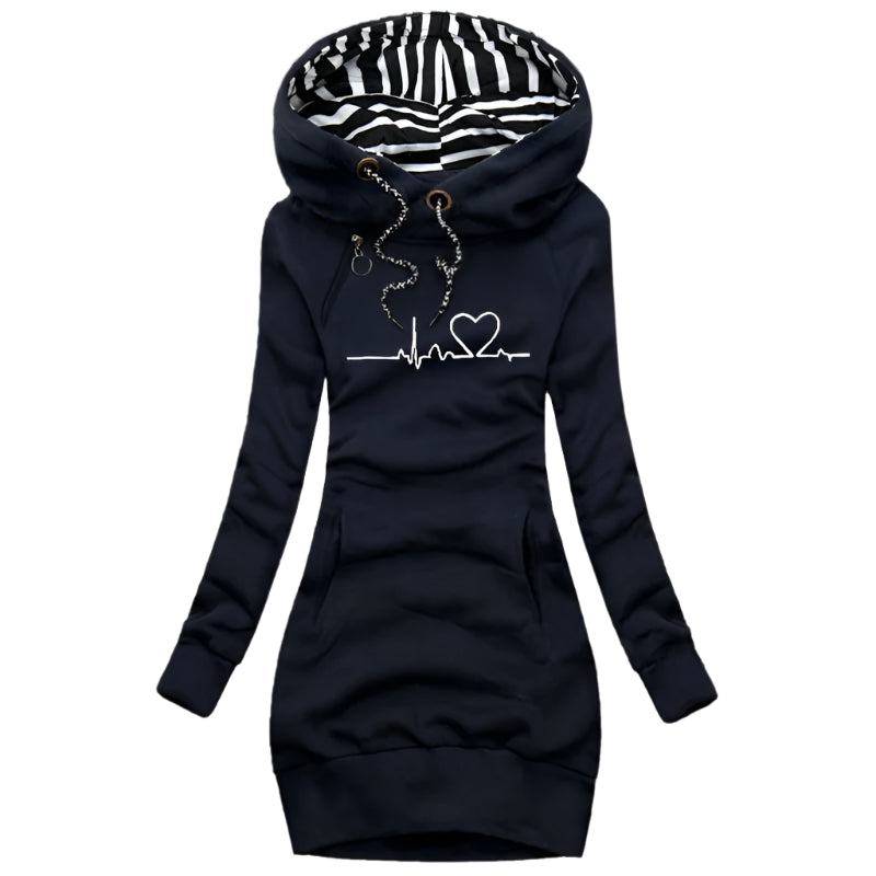 Robe À Capuche À Manches Longues Pour Femmes | Casual