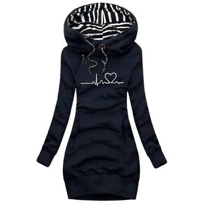 Robe À Capuche À Manches Longues Pour Femmes | Casual