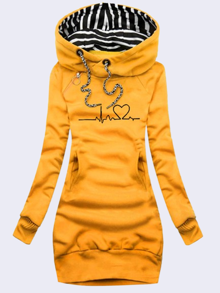 Robe À Capuche À Manches Longues Pour Femmes | Casual