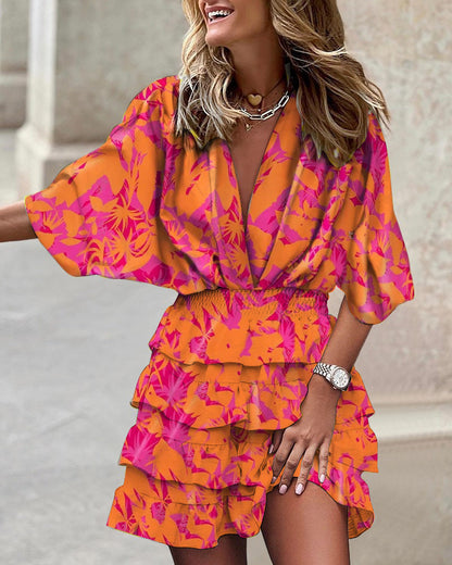 Bertina | Robe Femme Été | Manches Courtes | Col V