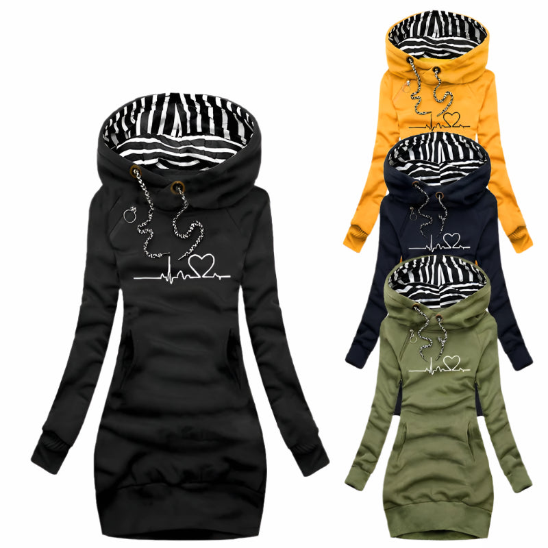 Robe À Capuche À Manches Longues Pour Femmes | Casual