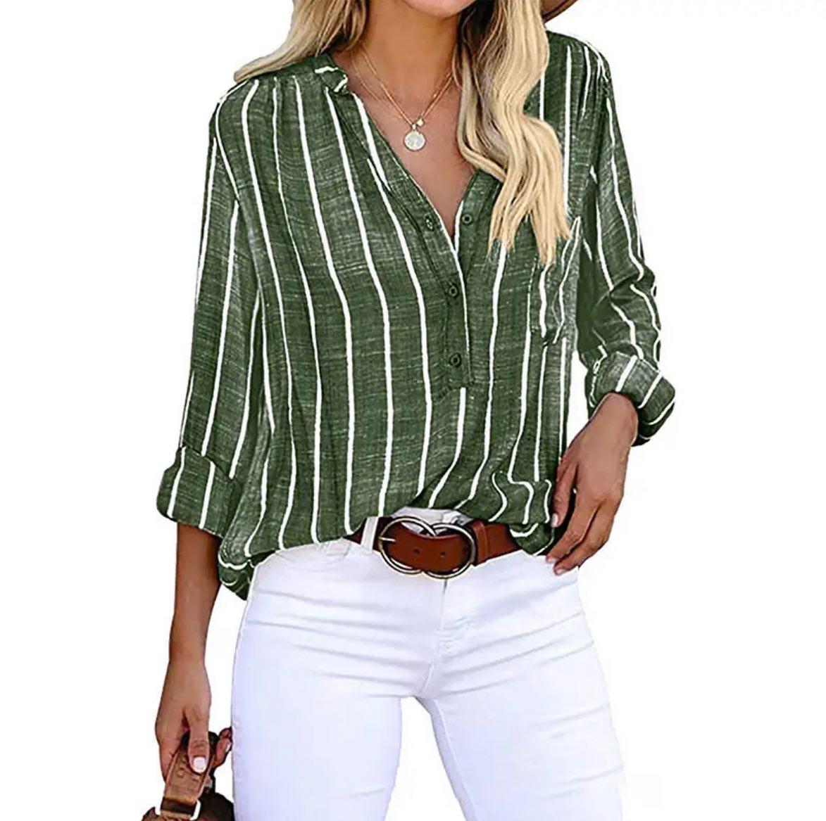 Jacquelina | Blouse Classique Rayée Pour Femme | Longues