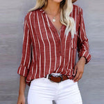 Jacquelina | Blouse Classique Rayée Pour Femme | Longues