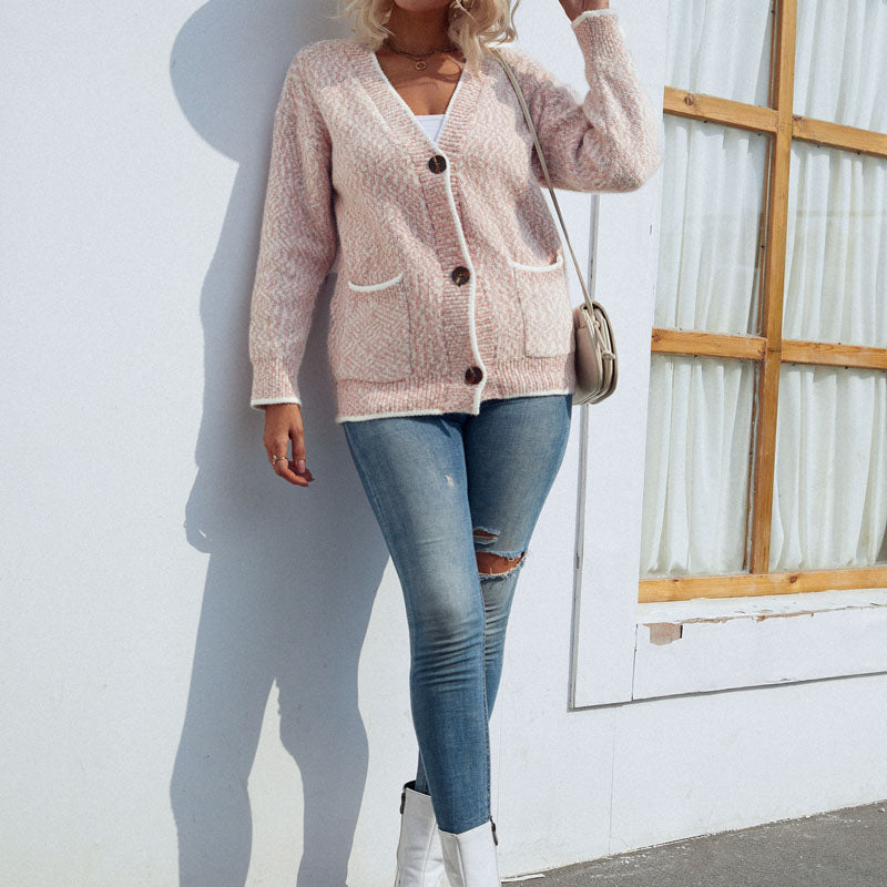 Stela | Cardigan Décontracté Boutonné Et Tricoté | Chaud