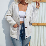 Stela | Cardigan Décontracté Boutonné Et Tricoté | Chaud