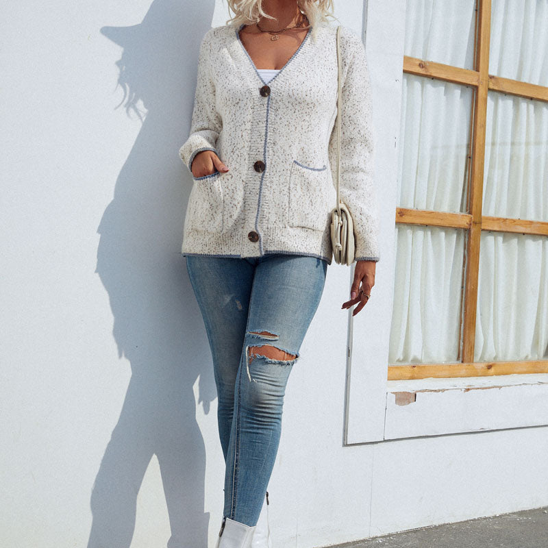 Stela | Cardigan Décontracté Boutonné Et Tricoté | Chaud