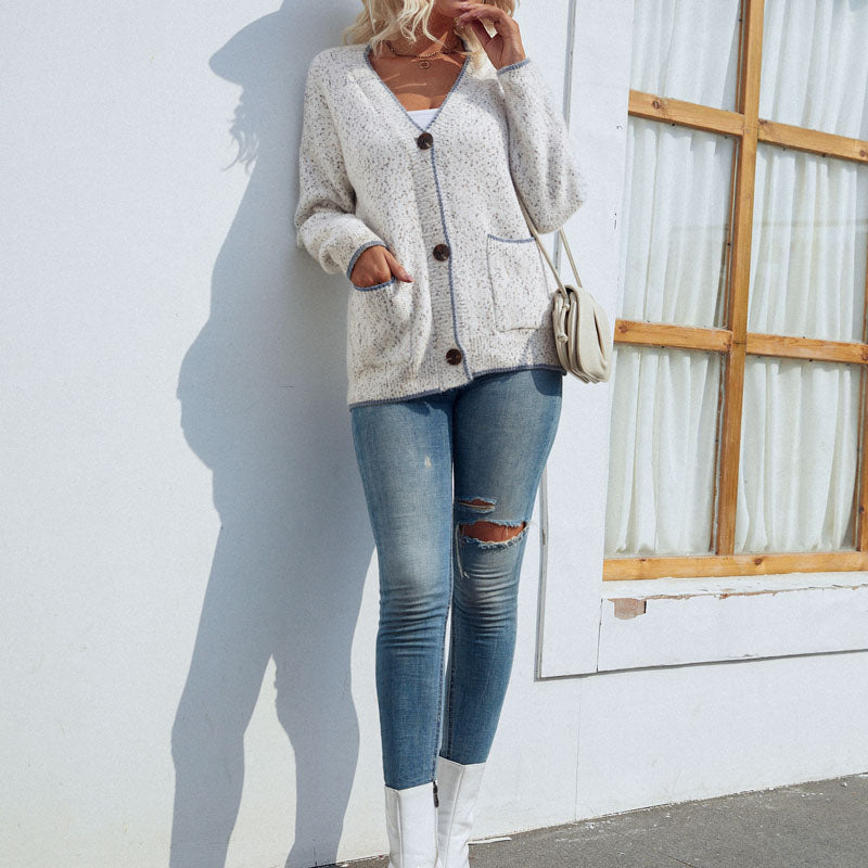 Stela | Cardigan Décontracté Boutonné Et Tricoté | Chaud